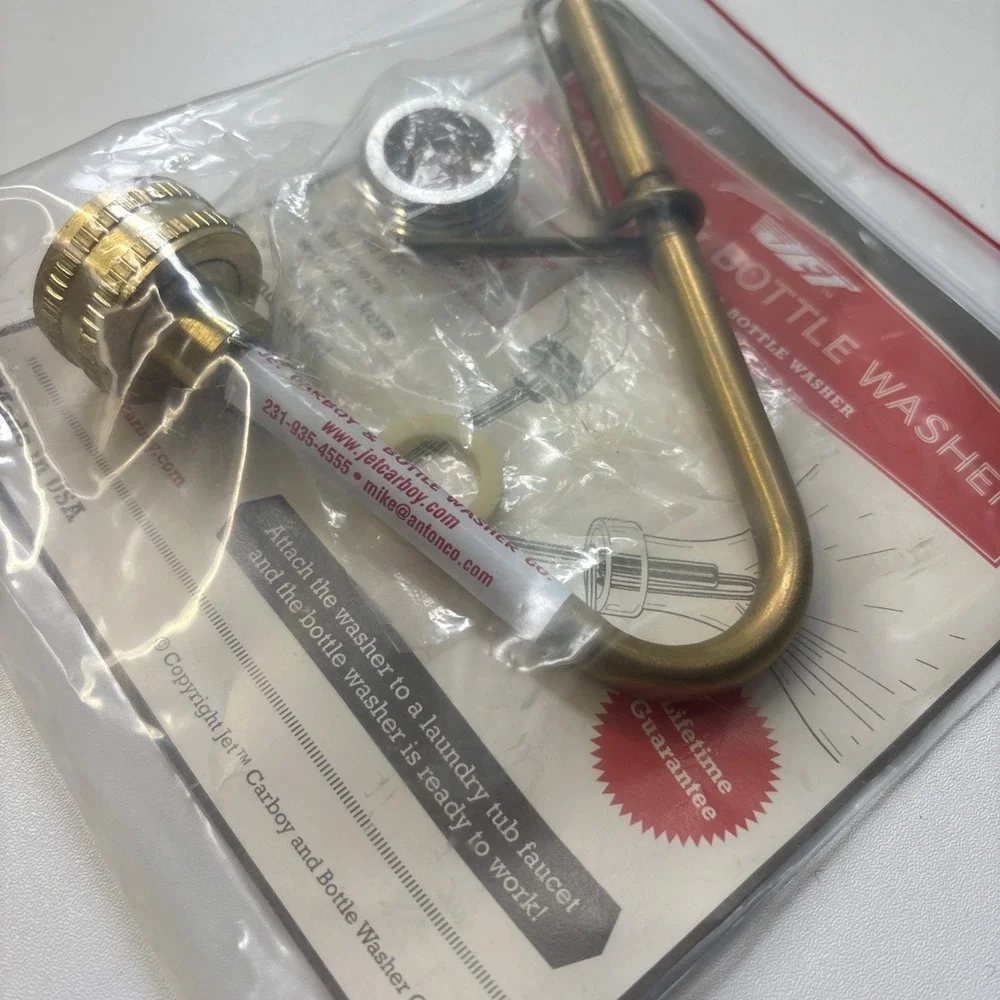 Jet Original Carboy & Bottle Washer USA Brass Home Brew Winemakers - NEW